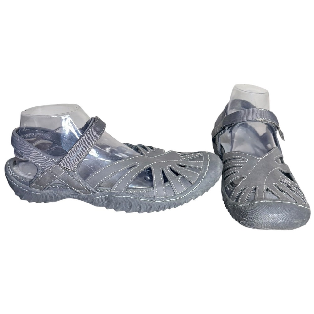 JSport by Jambu Grey Mary Jane Sandals Cutout Sporty Women's Size 10M